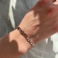 Złota bransoletka kratownica diamentowana rose pr 585