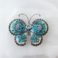 Srebrna broszka 925 motyl z błękitną emalią Blue Butterfly