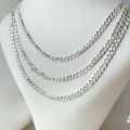 Srebrny łańcuszek pancerka 925 grawerowany 5,5 mm Pave Line