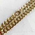 Srebrny złocony łańcuszek pancerka 16 mm próby 925