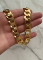 Srebrny złocony łańcuszek pancerka 16 mm próby 925