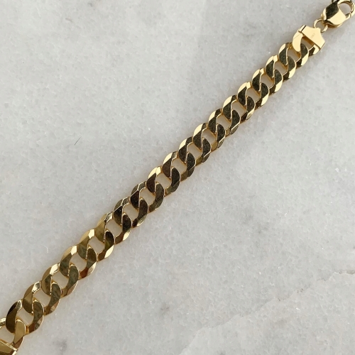 Złocona srebrna bransoletka pancerka 11 mm – Biżuteria próby 925