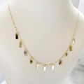 Złoty choker polerowane prostokąty 11szt 7x4 mm585