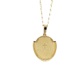 Złota zawieszka z figurką Matki Bożej M próby 585