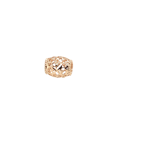 Złoty moduł ażurowy walec w serduszka rose gold próby 585
