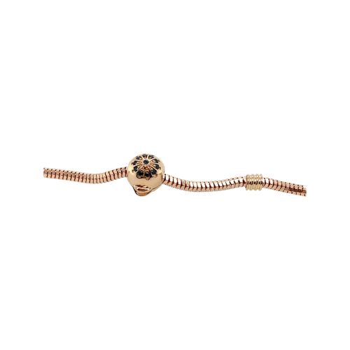 Złoty stoper/zapinka beczułka z cyrkoniami rose gold 