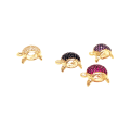Złoty moduł żółw 585 z białymi cyrkoniami Turtle Charm