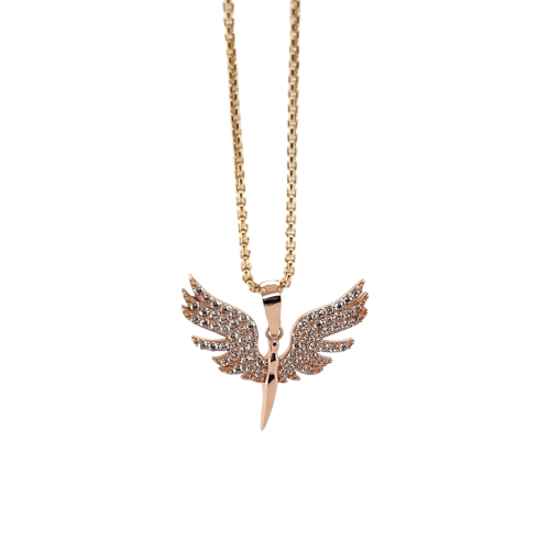 Złoty wisiorek skrzydła rose gold próby 585