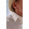 Złote kolczyki dwie obrączki rose 18 mm próby 585