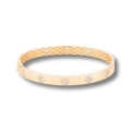 Złota sztywna bransoletka kwiatuszki rose gold próby 585