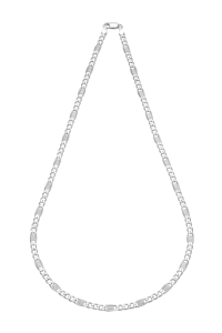 Srebrny łańcuszek figaro z blaszkami 4,3 mm próby 925