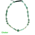 Złoty choker bransoletka warianty awenturyn chryzopraz kulki próby 585
