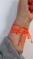 Złota bransoletka neonowy pomarańcz na sznureczku warianty próby 585