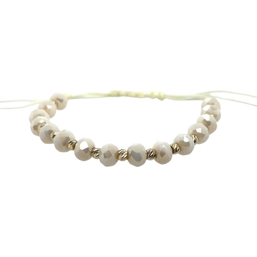 Złota bransoletka handmade z kwarcem 3 kolory 585