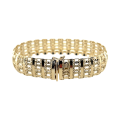 Złota bransoletka krateczka diamentowana 15 mm próby 585