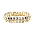 Złota bransoletka krateczka diamentowana 15 mm próby 585