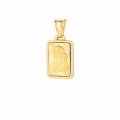 Złoty promienny medalik z Matką Bożą Częstochowską 20 mm próby 585