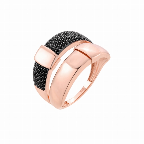 Złoty pierścionek Duo Agate Rose próby 585