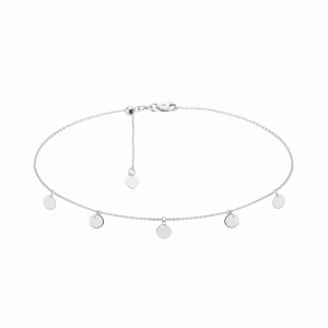 Łańcuszek choker ankier białe złoto monetki 585