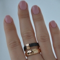Złoty pierścionek Duo Agate Rose próby 585