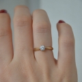 Złoty pierścionek Solitaire Classic z cyrkonią 585