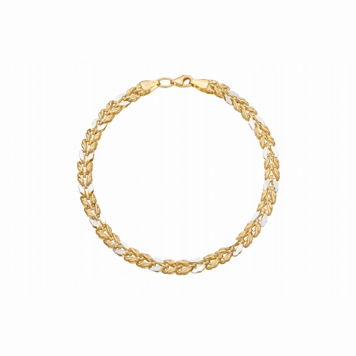 Złota bransoletka listeczki 5 mm próba 585