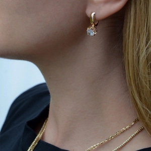Złote kolczyki Tulipany Rose Gold 585