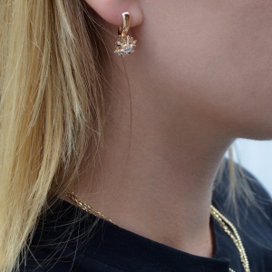 Kolczyki słońca rose gold próby 585