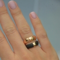 Złoty pierścionek Duo Agate Rose próby 585