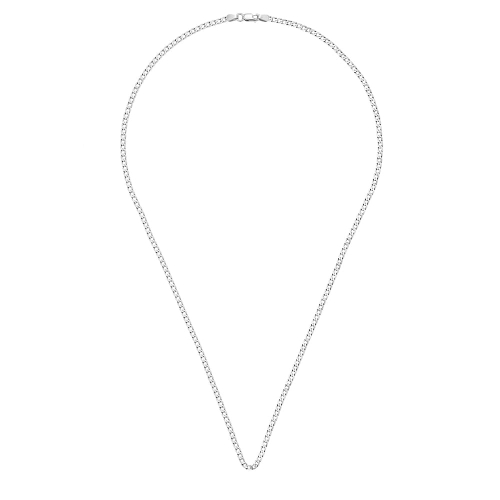 Łańcuszek z białego pełnego złota pancerka pave 3,80 mm 585