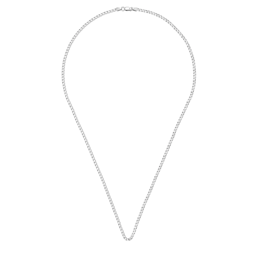 Łańcuszek z białego pełnego złota pancerka pave 3,80 mm 585