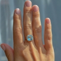 Złoty zestaw z cyrkonią blu topaz warianty próby 585