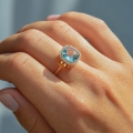 Złoty zestaw z cyrkonią blu topaz warianty próby 585