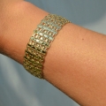 Złota bransoletka diamentowana krateczka 20 mm próby 585
