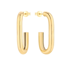 Złote kolczyki spinacze 31 x 14 mm próby 585