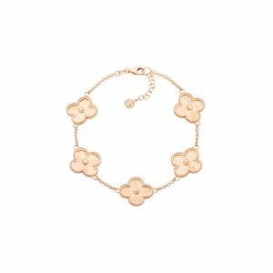 Złota bransoletka rose gold kwiatki 15 mm próby 585