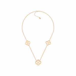 Złoty naszyjnik 3 kwiatki rose gold próby 585