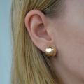 Złote kolczyki połowa kuli 16 mm próby 585