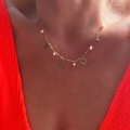 Złoty choker 5 wiszących pereł z napisem LOVE 585