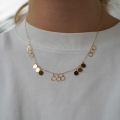 Złoty choker z monetkami i okręgami próby 585