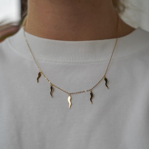 Złoty choker z kłami próby 585
