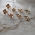 Złote kolczyki diamentowane kwiatki próba 585
