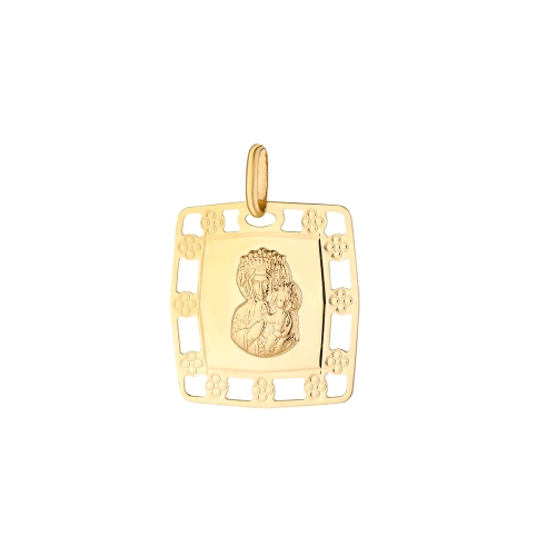 Medalik z wizerunkiem Matki Bożej 19x18 mm próby 585