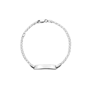 Złota bransoletka białe złoto dla dziecka z blaszką gucci marin próby 585 