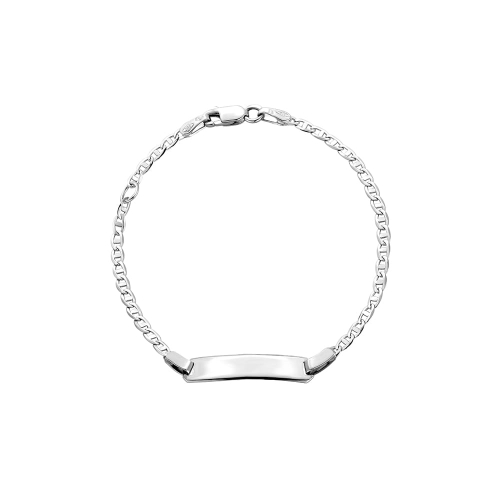 Złota bransoletka białe złoto dla dziecka z blaszką gucci marin próby 585 