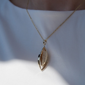 FULGORA Luma złote kolczyki i zawieszka próba 585