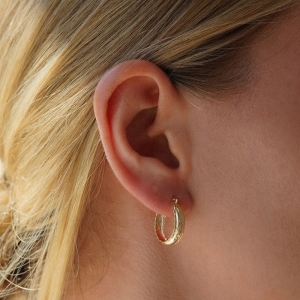 Złote Kolczyki Kółka Pure – 17 mm, Próba 585