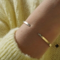 Złota bransoletka młotkowana sztywna 3 mm – próba 585