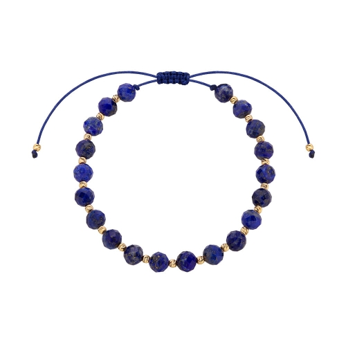 Bransoletka z lapis lazuli Regia i złotem – próba 585