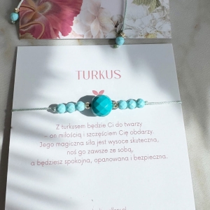 Bransoletka z turkusem – złoto 585